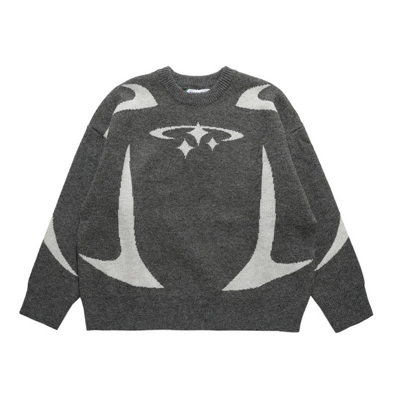 “Y2000 STARS“ KNITTED SWEATER ,,grey“