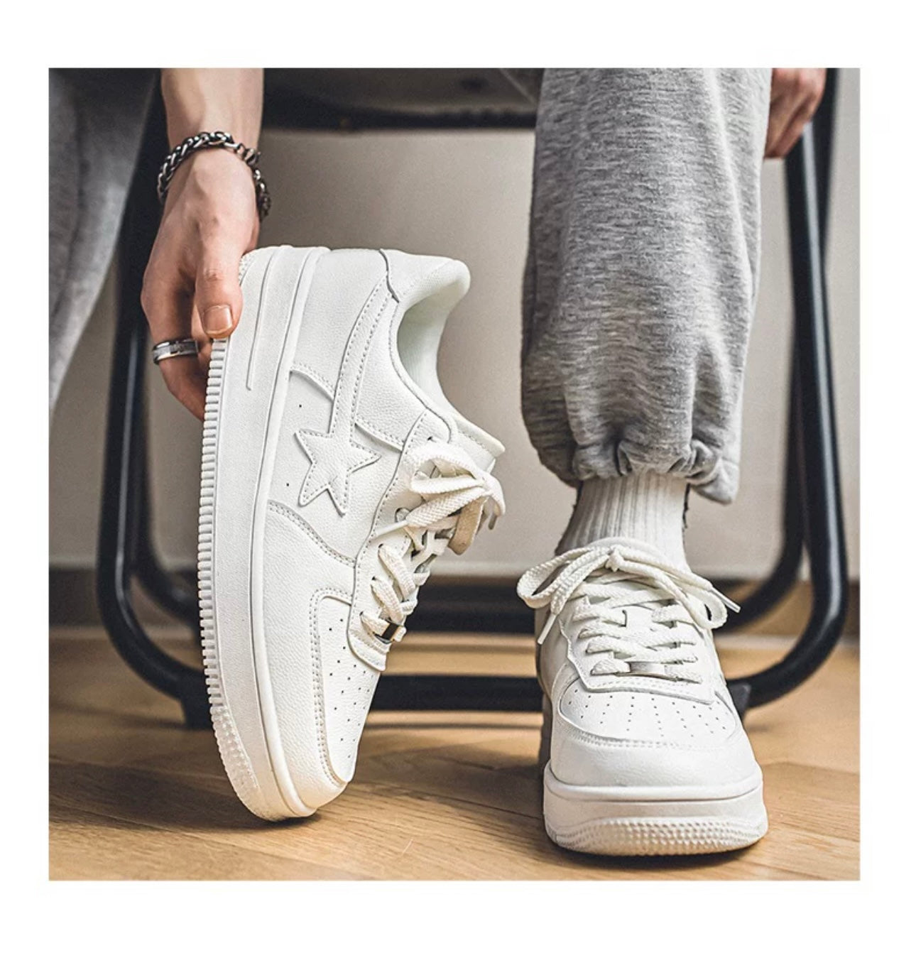 ‘‘Y2000 STARS“ TRIPLE WHITE SNEAKER