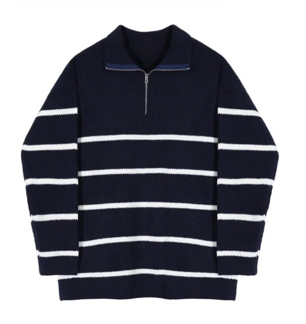 ‘‘STRIPED‘‘ HALF ZIP BLUE